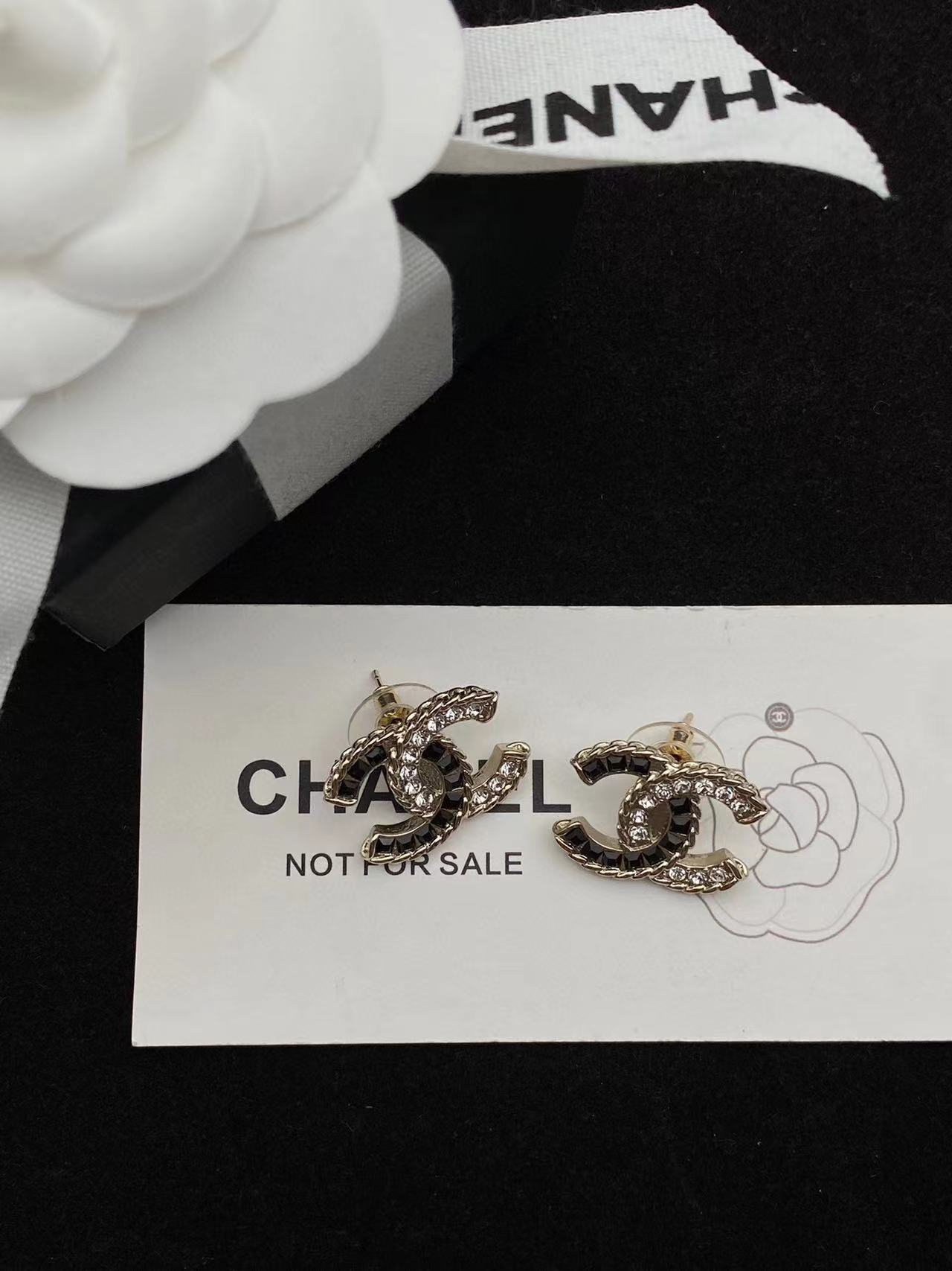 CHANE1 ダブルC スクエア ダイヤモンド ピアス【 50％割引+送料無料】