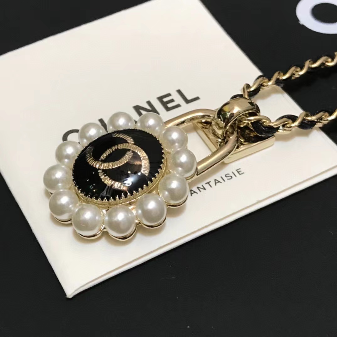 CHANE1 ダブルCパールネックレス【 50％割引+送料無料】