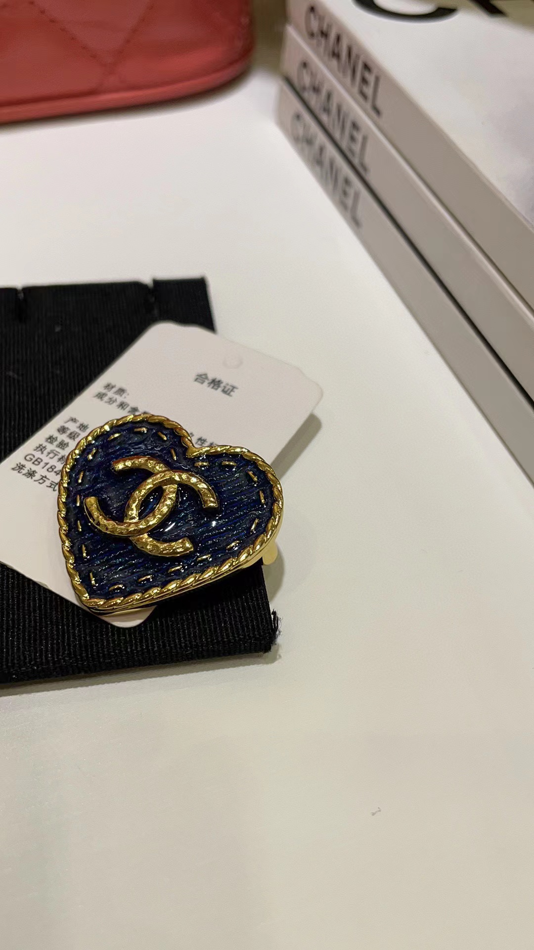 CHANE1 ブルー ダブル C ブローチ【 50％割引+送料無料】