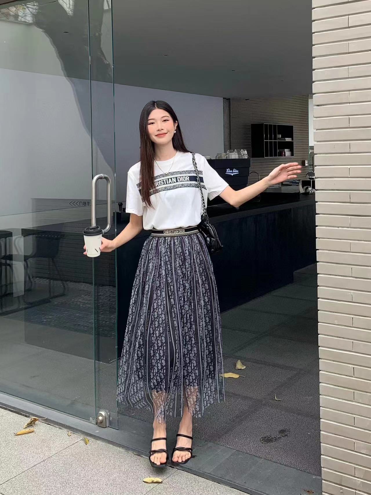 DI0R Tシャツ+ガーゼスカート 2点セット【 50％割引+送料無料】