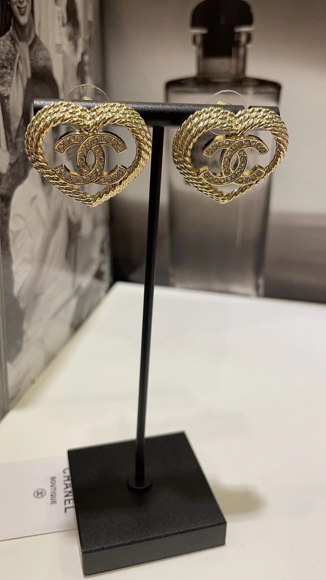 CHANE1 ハートセット ダイヤモンド イヤリング【 50％割引+送料無料】