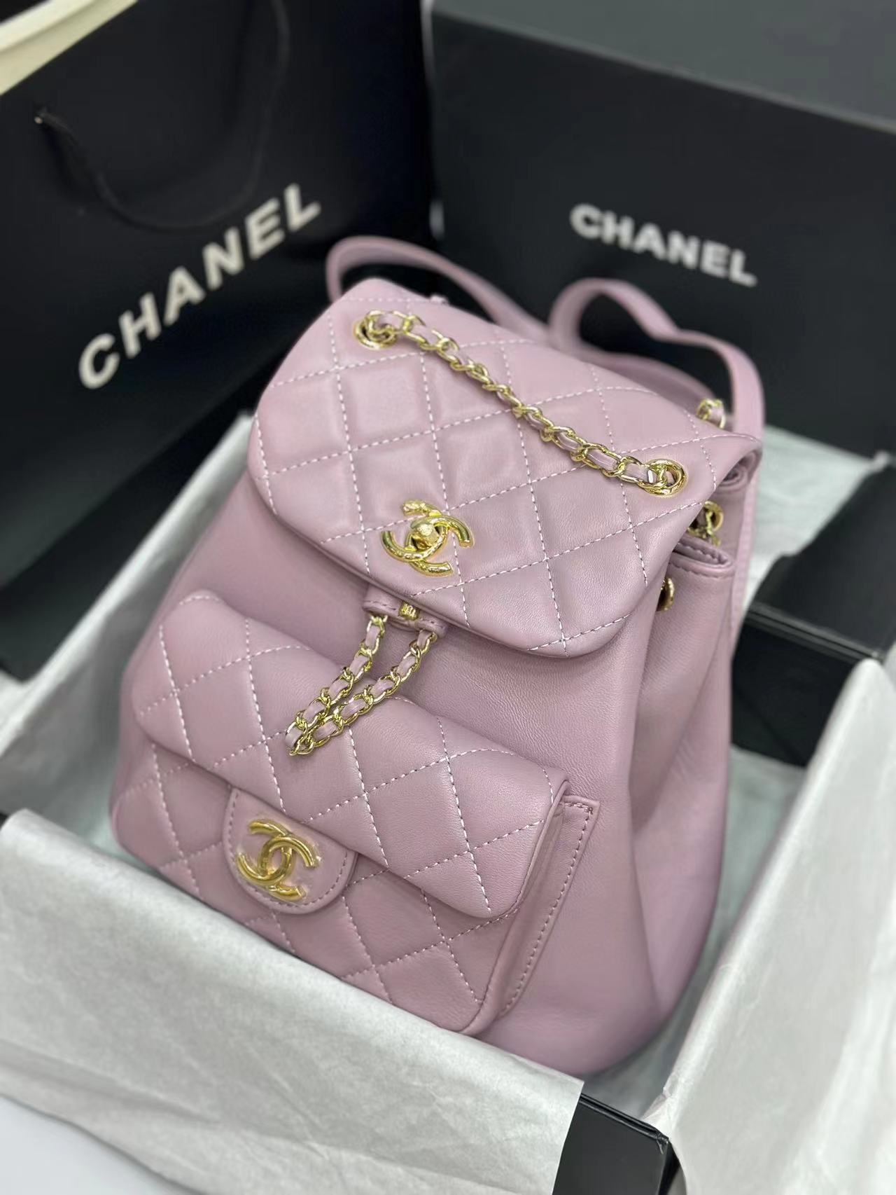 CHANE1 パープル バックパック【 50％割引+送料無料】