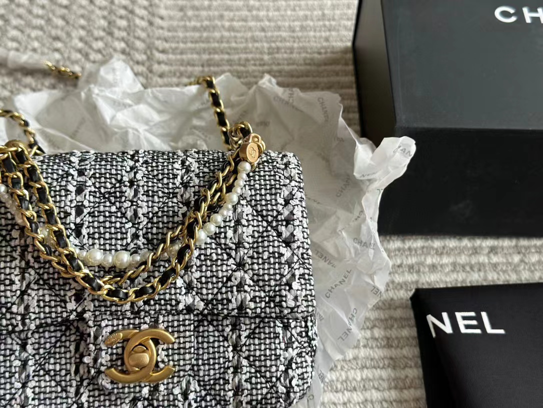 CHANE1 ウールパールチェーンバッグ【 50％割引+送料無料】