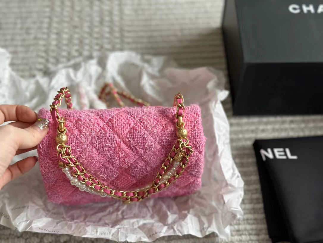CHANE1 ウールパールチェーンバッグ【 50％割引+送料無料】