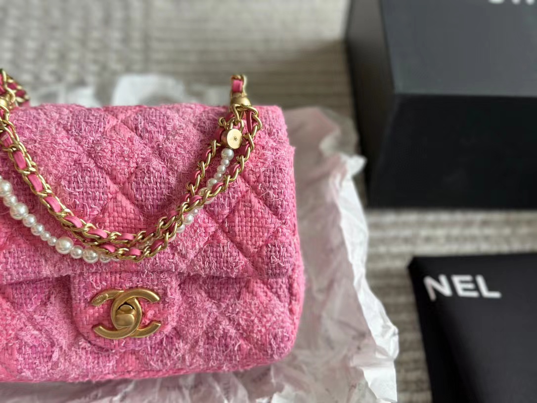 CHANE1 ウールパールチェーンバッグ【 50％割引+送料無料】