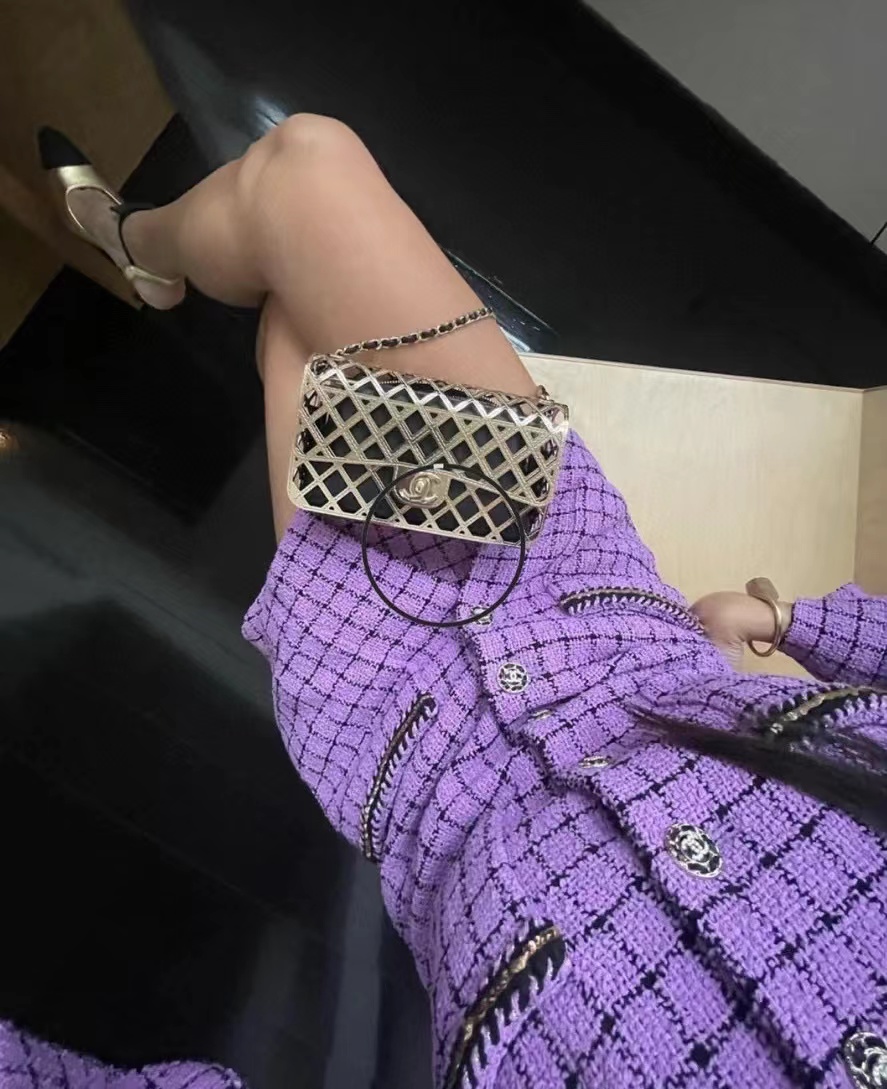 CHANE1 ダブルC 中空チェーン ショルダーバッグ【 50％割引+送料無料】