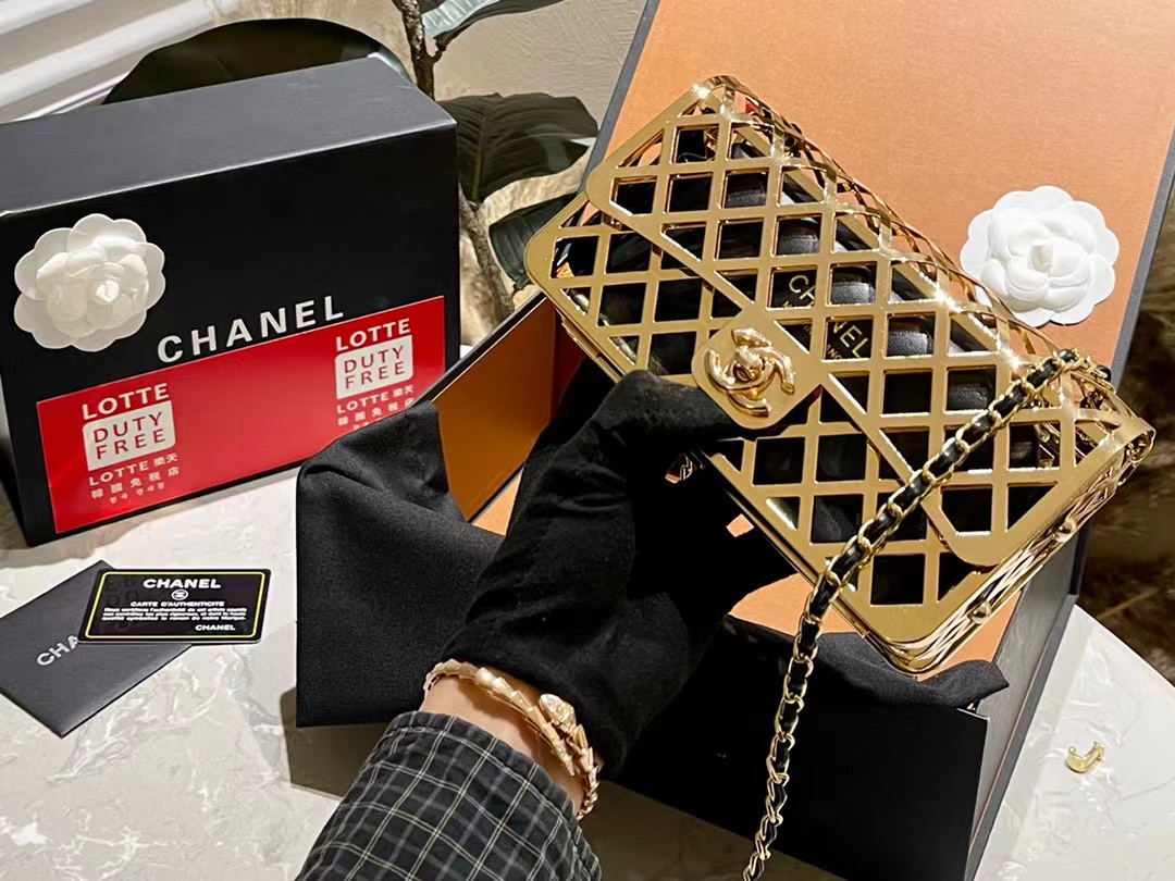 CHANE1 ダブルC 中空チェーン ショルダーバッグ【 50％割引+送料無料】