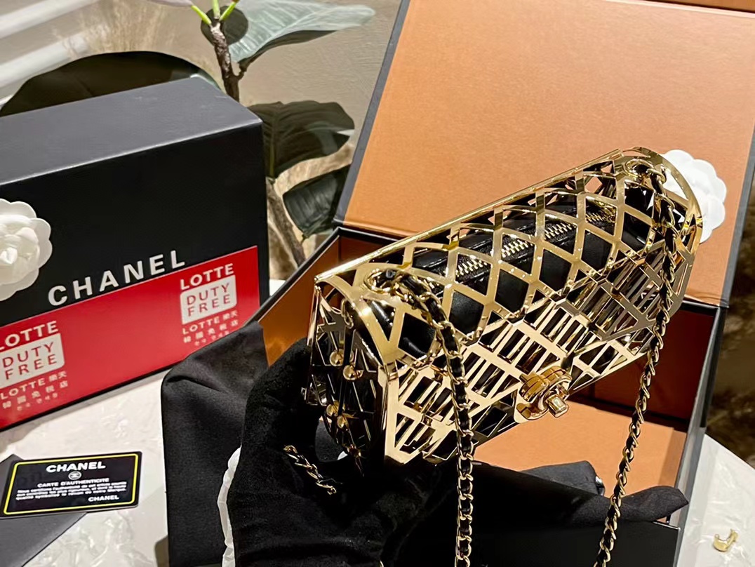 CHANE1 ダブルC 中空チェーン ショルダーバッグ【 50％割引+送料無料】