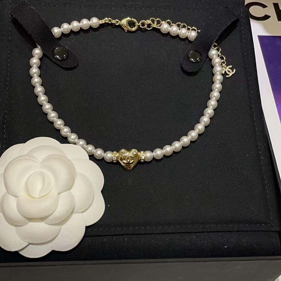 CHANE1 ハートパールネックレス【 50％割引+送料無料】