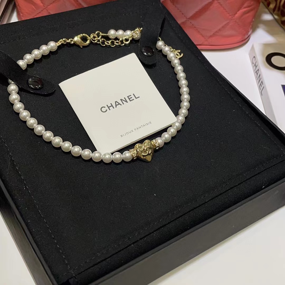 CHANE1 ハートパールネックレス【 50％割引+送料無料】