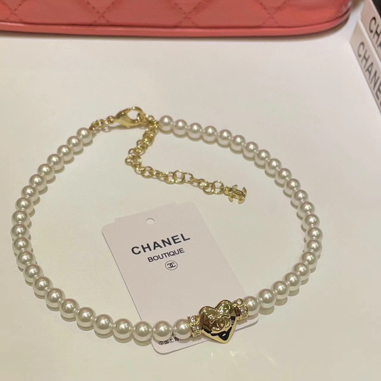 CHANE1 ハートパールネックレス【 50％割引+送料無料】