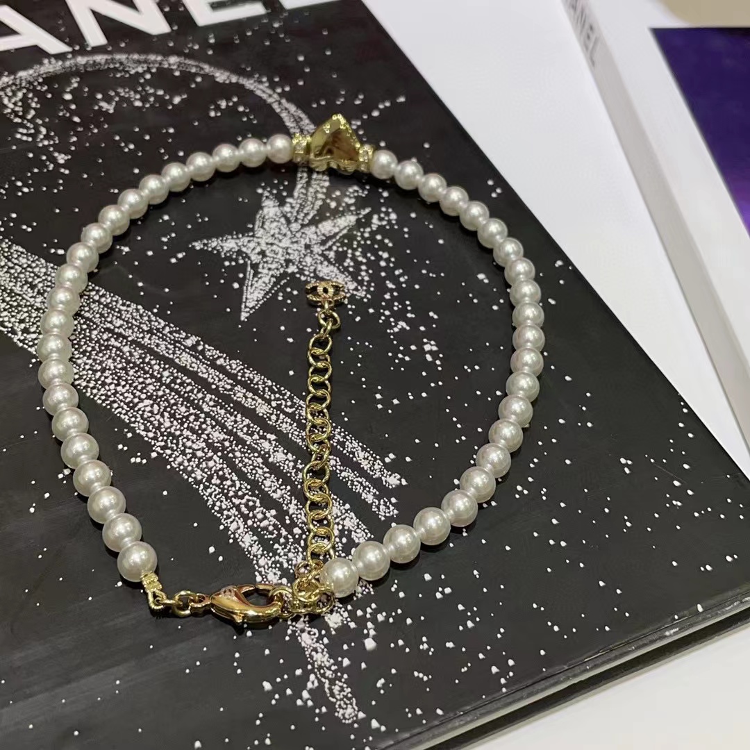 CHANE1 ハートパールネックレス【 50％割引+送料無料】