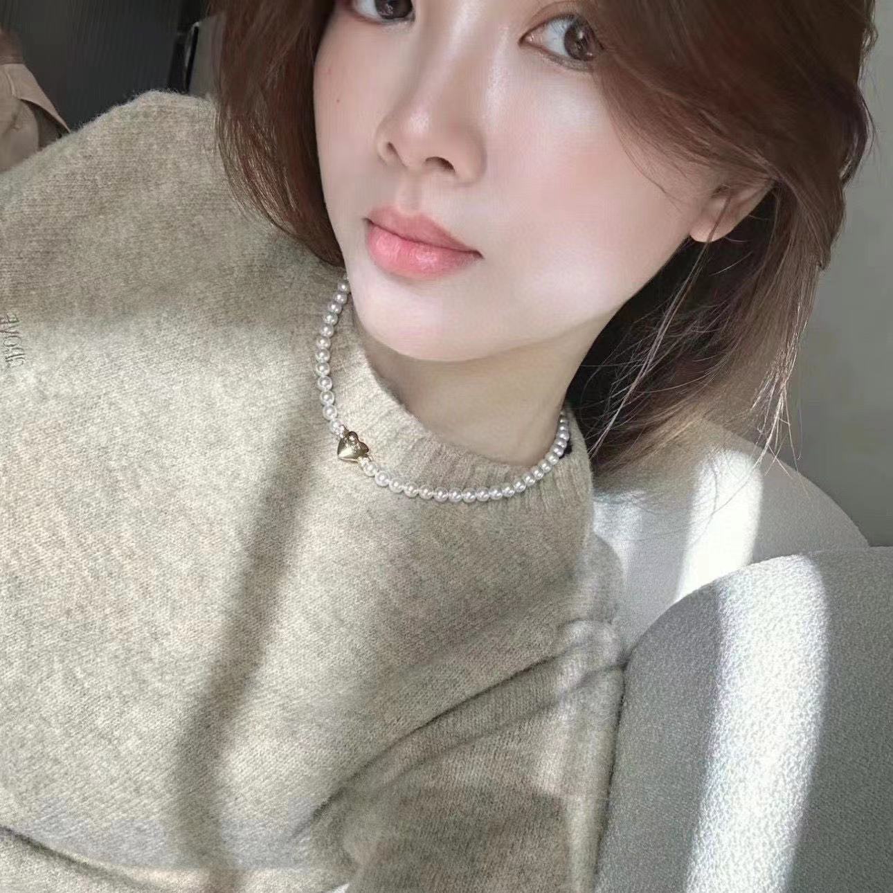 CHANE1 ハートパールネックレス【 50％割引+送料無料】