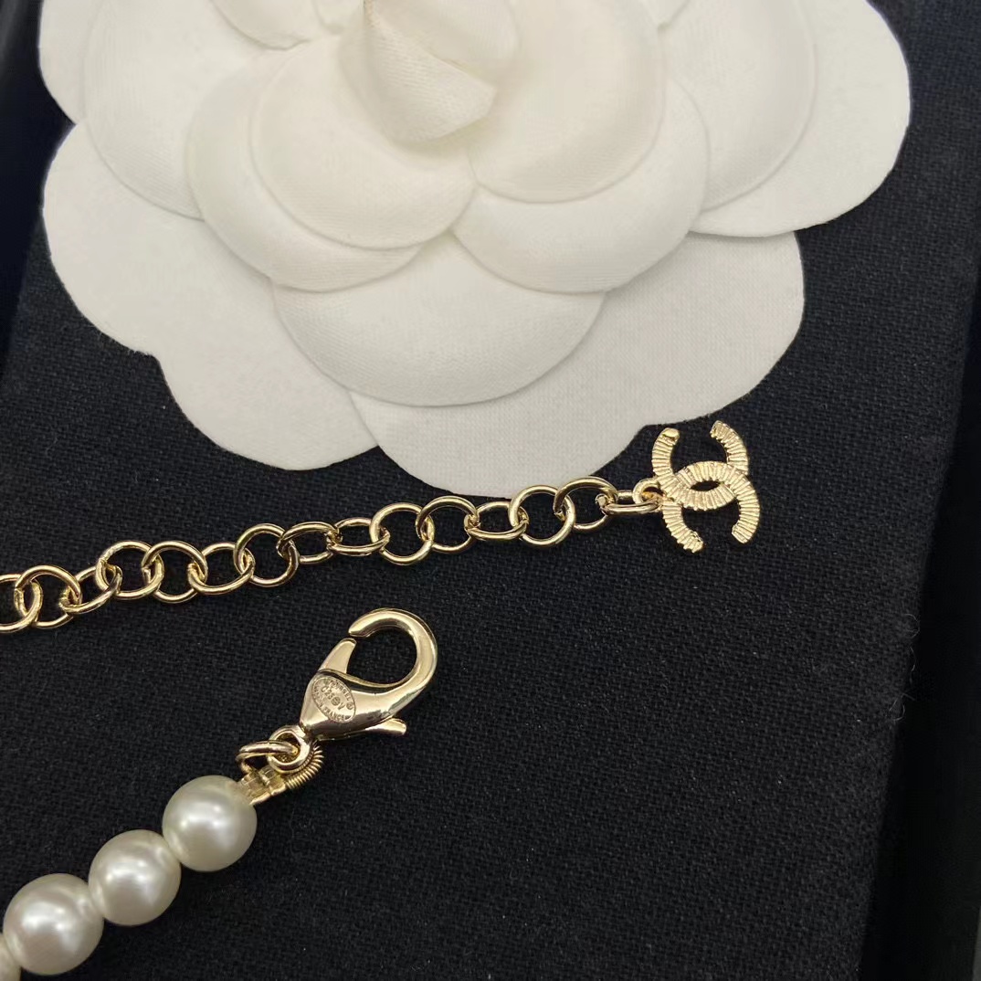 CHANE1 ハートパール ダブルC ブレスレット【50％割引+送料無料】