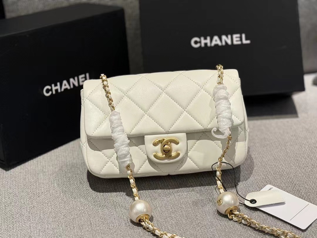 CHANE1 CF パール ゴールド ボール ショルダー クロスボディ バッグ【50％割引+送料無料】