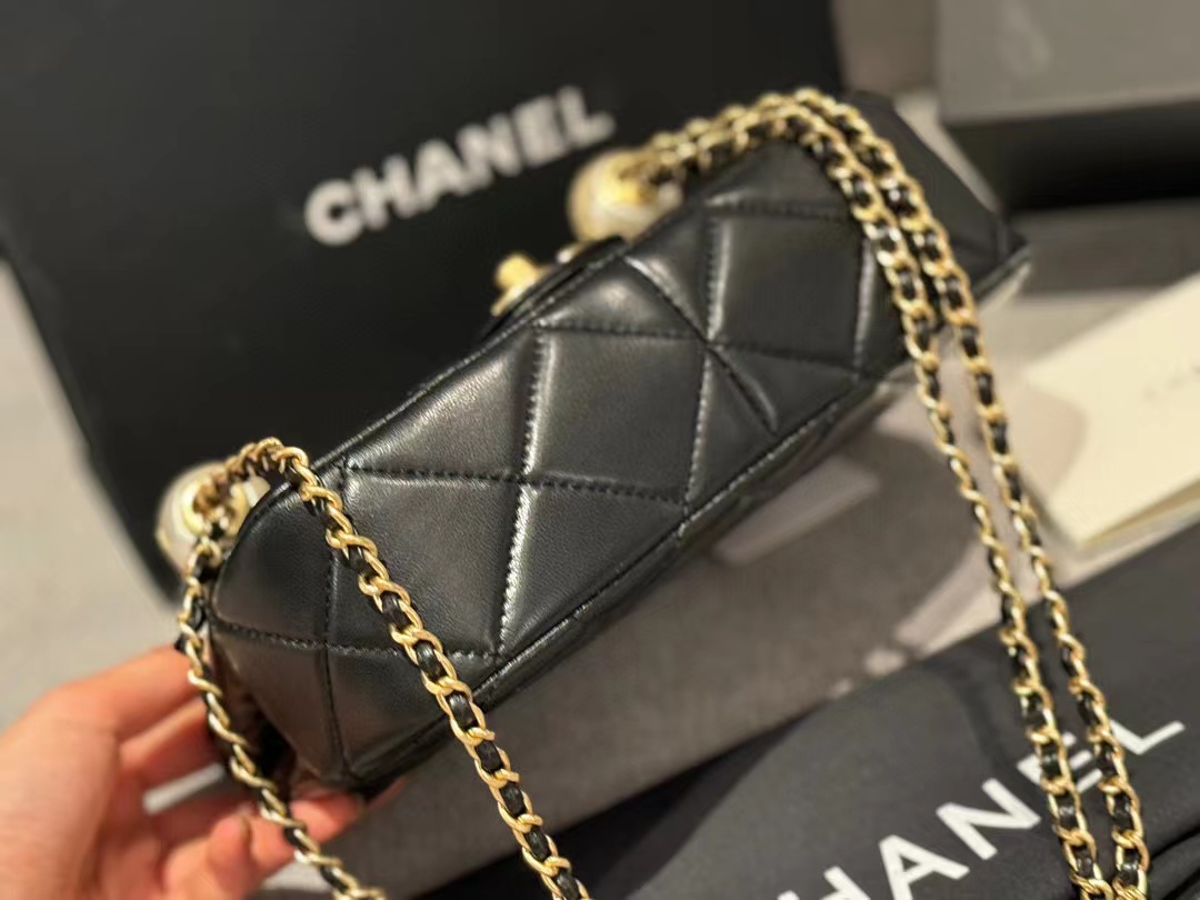 CHANE1 CF パール ゴールド ボール ショルダー クロスボディ バッグ【50％割引+送料無料】