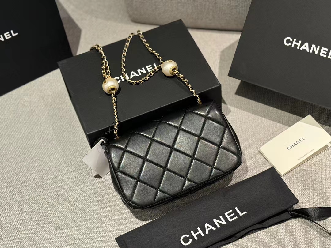 CHANE1 CF パール ゴールド ボール ショルダー クロスボディ バッグ【50％割引+送料無料】