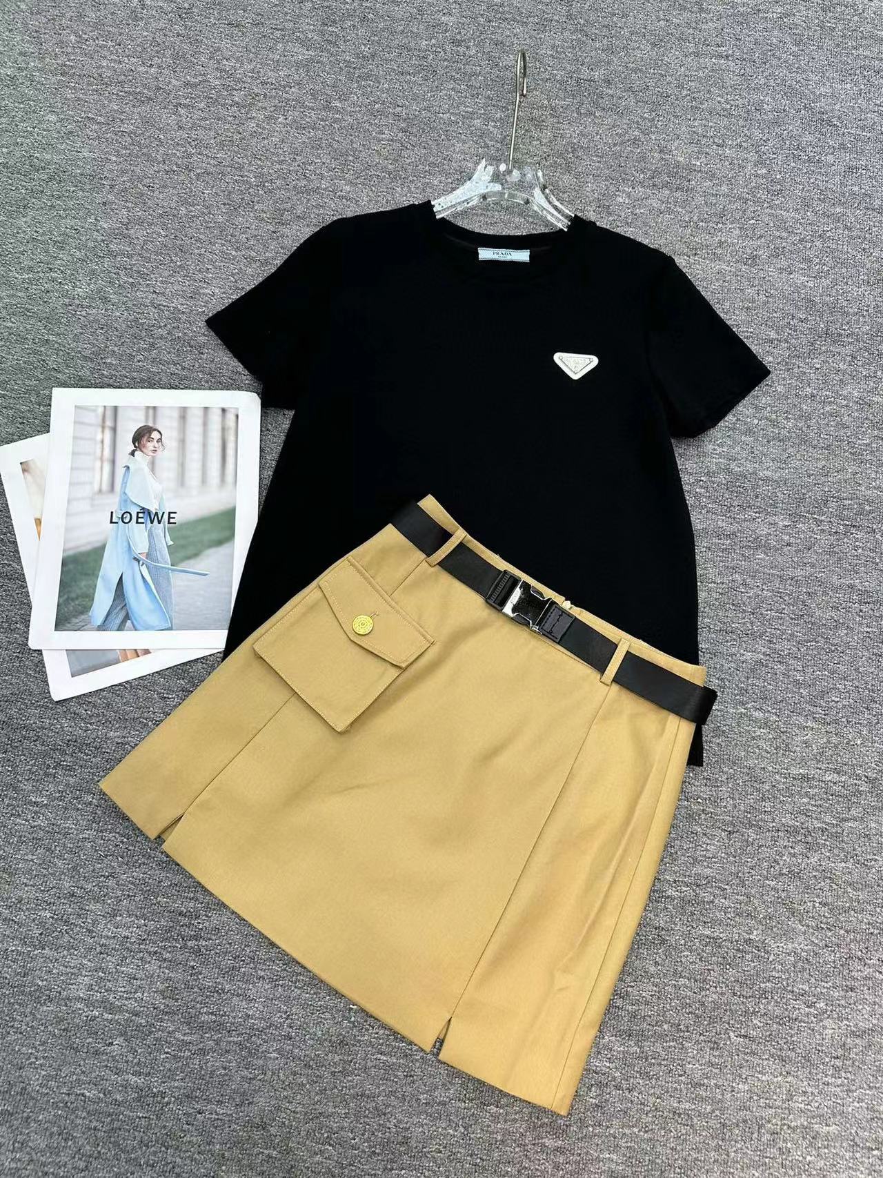 PR4DA 高品質Tシャツ+スカート2点セット【50％割引+送料無料】