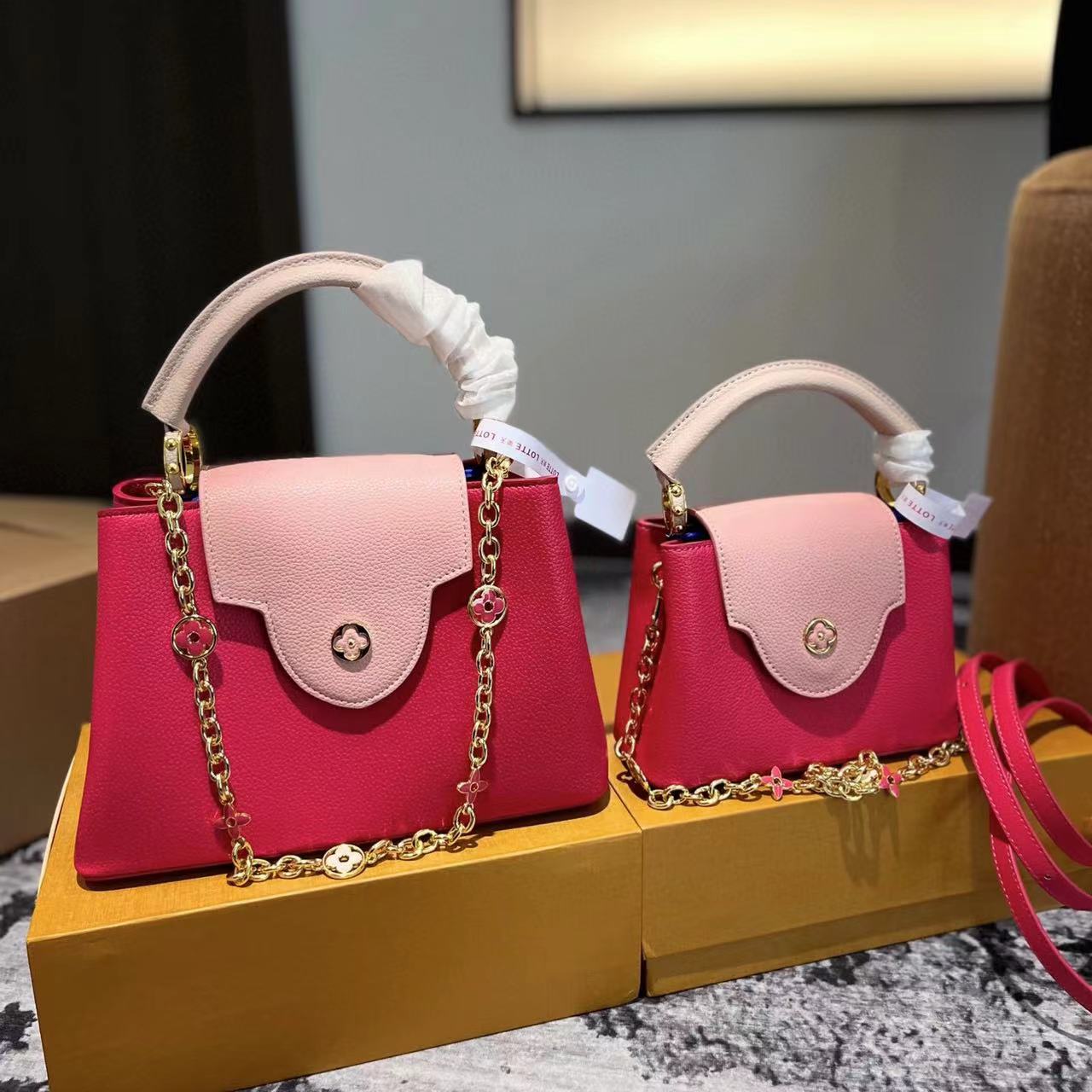 LV Capucines ゴールドバックルハンドバッグ【50％割引+送料無料】