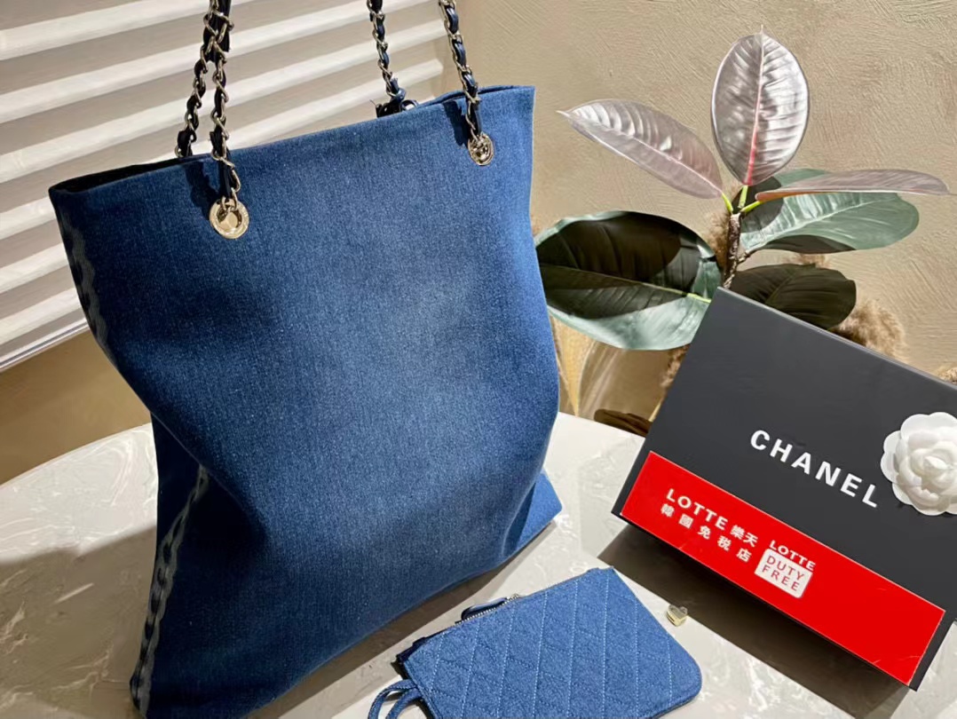 CHANE1 チェーンデニムショッピングバッグ【50％割引+送料無料】