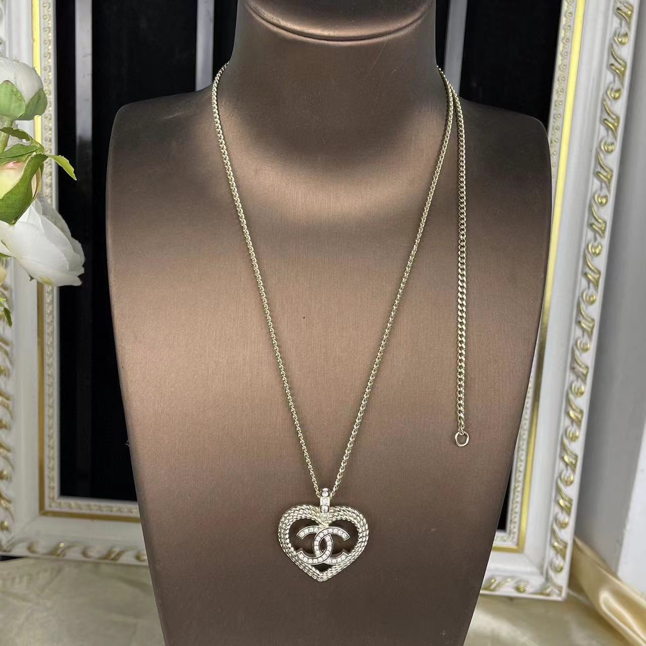 CHANE1 ハートセット ダイヤモンド ネックレス【 50％割引+送料無料】