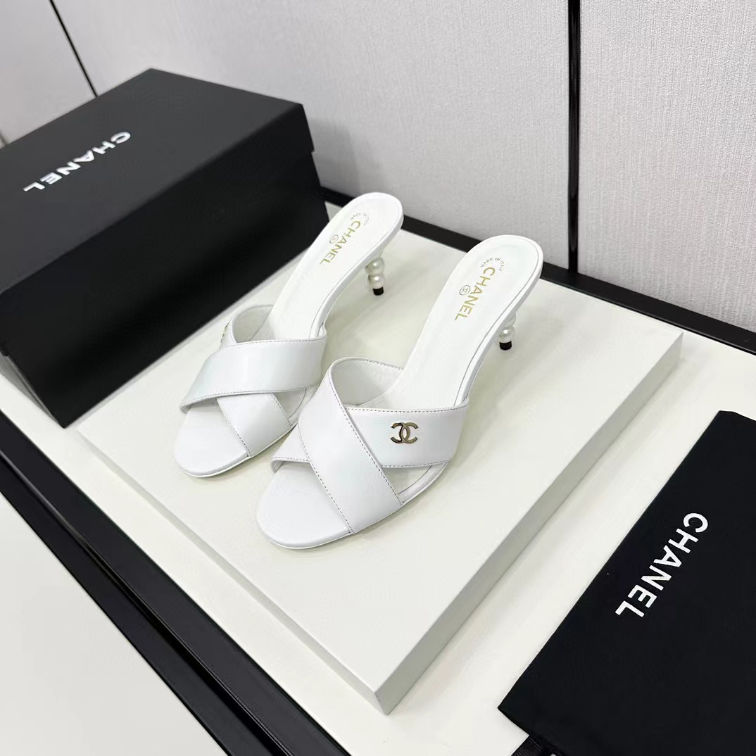 CHANE1 高品質パールハイヒールスリッパ【50％割引+送料無料】