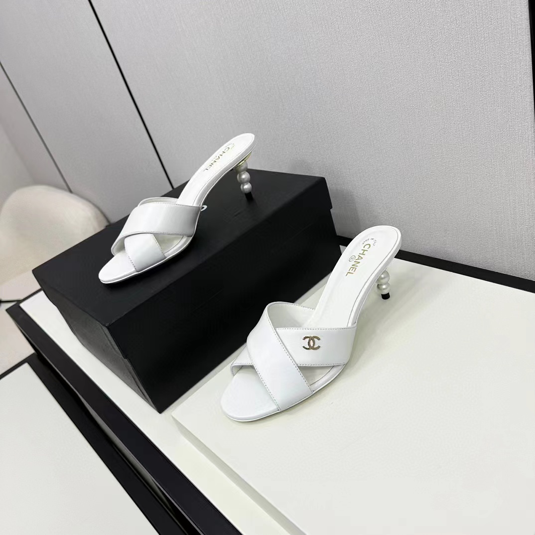 CHANE1 高品質パールハイヒールスリッパ【50％割引+送料無料】