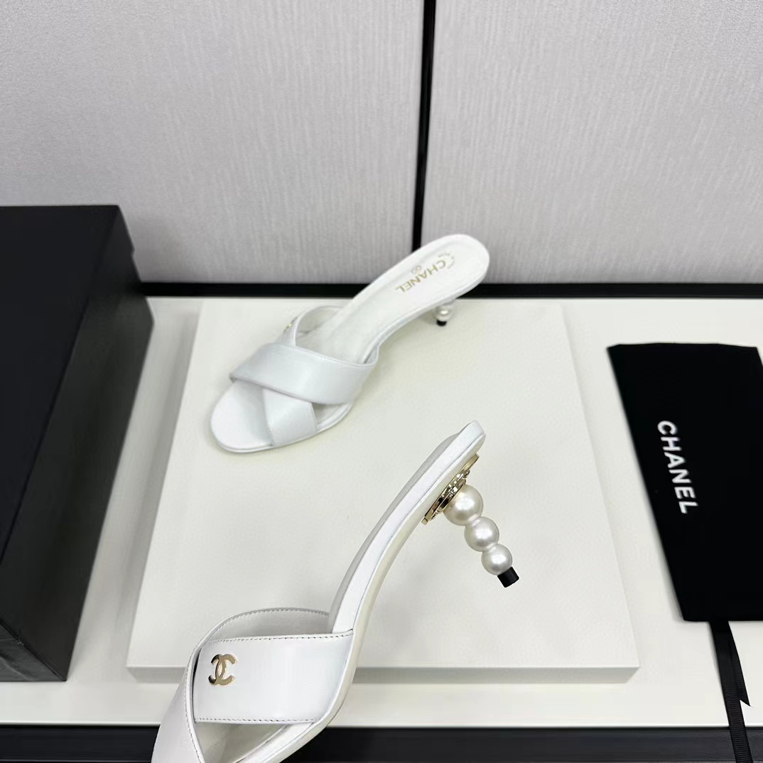 CHANE1 高品質パールハイヒールスリッパ【50％割引+送料無料】