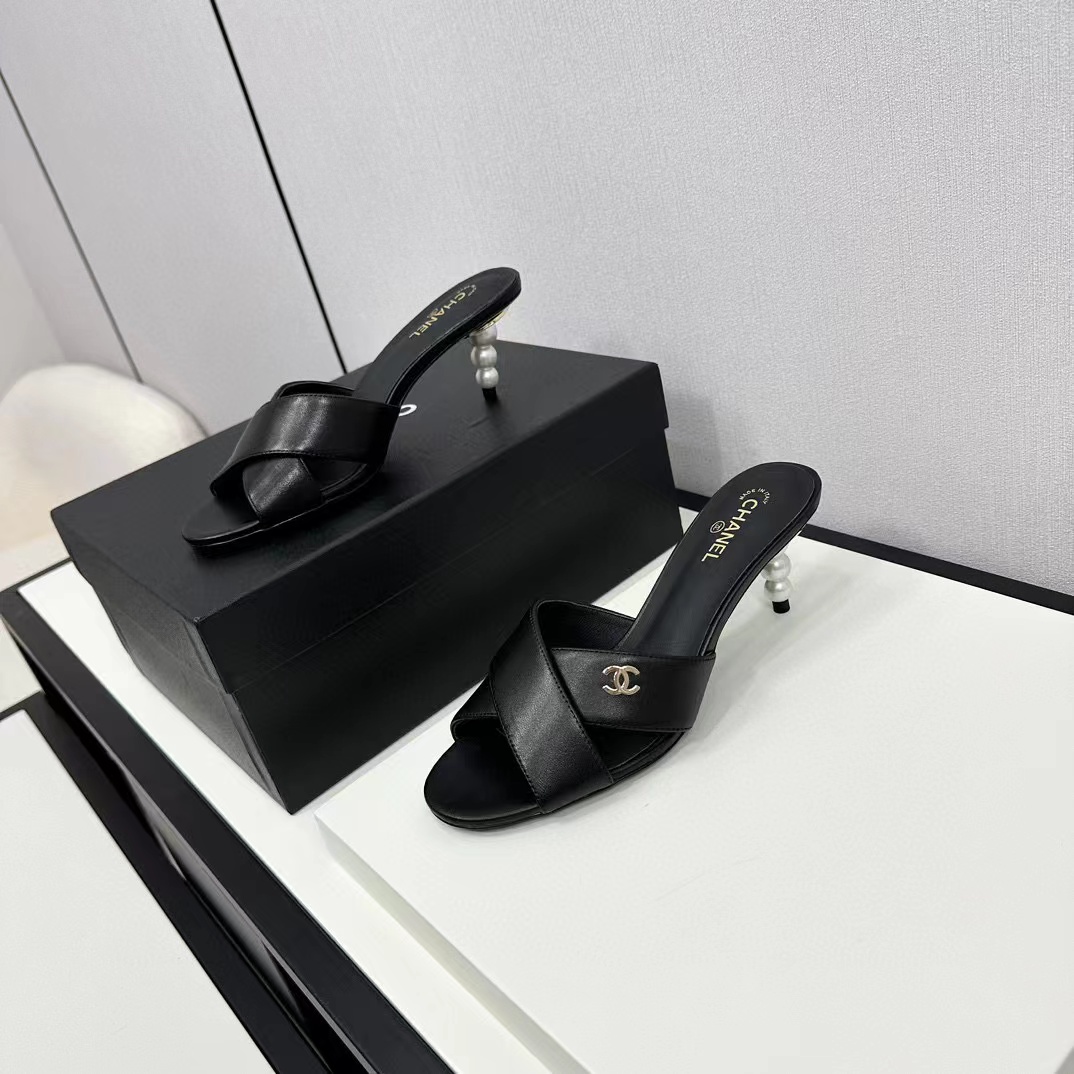 CHANE1 高品質パールハイヒールスリッパ【50％割引+送料無料】