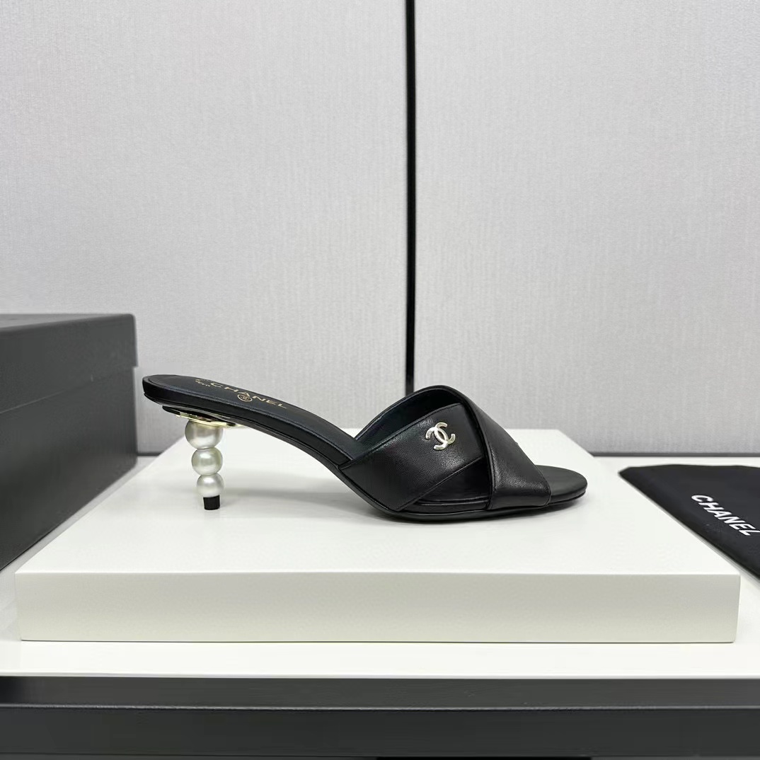 CHANE1 高品質パールハイヒールスリッパ【50％割引+送料無料】