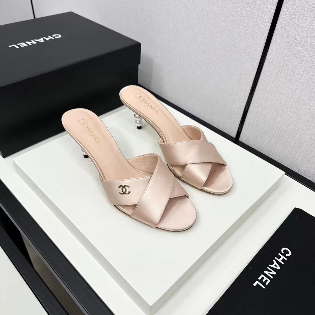 CHANE1 高品質パールハイヒールスリッパ【50％割引+送料無料】