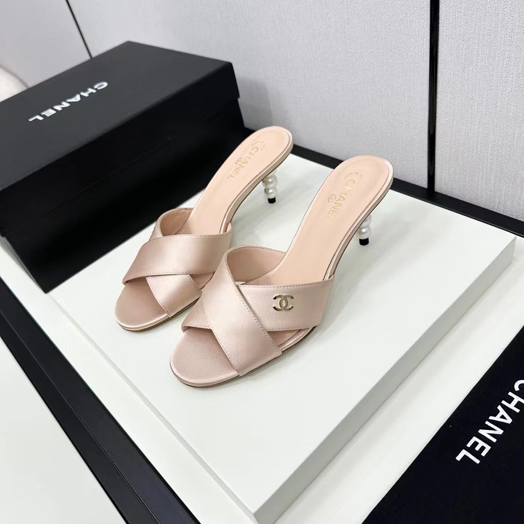 CHANE1 高品質パールハイヒールスリッパ【50％割引+送料無料】
