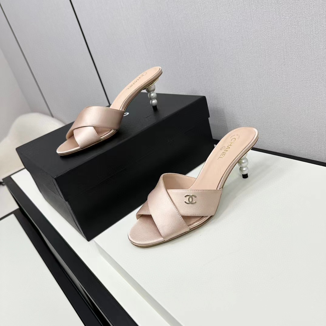 CHANE1 高品質パールハイヒールスリッパ【50％割引+送料無料】