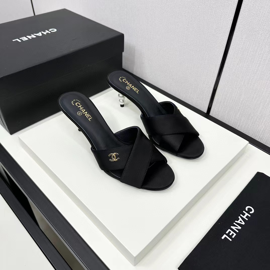 CHANE1 高品質パールハイヒールスリッパ【50％割引+送料無料】