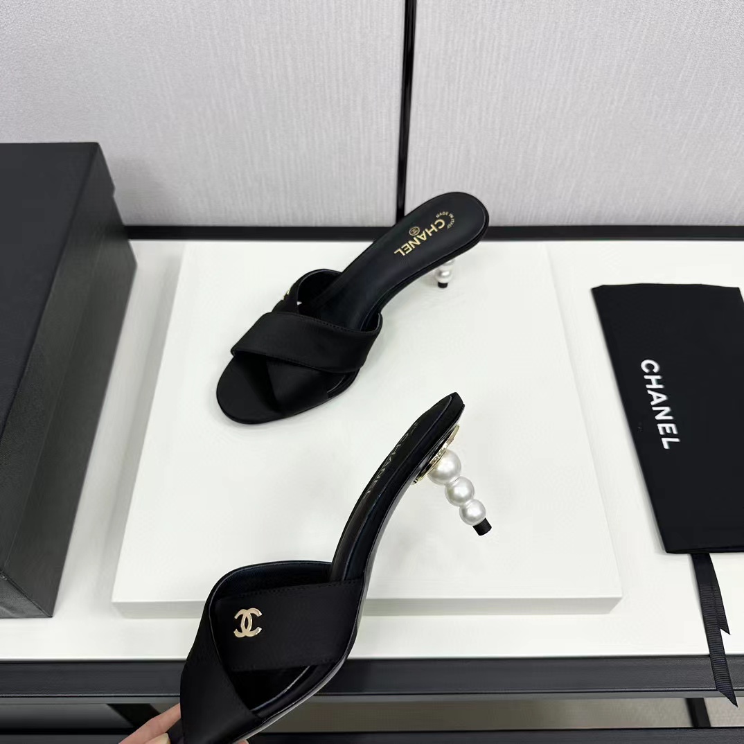 CHANE1 高品質パールハイヒールスリッパ【50％割引+送料無料】