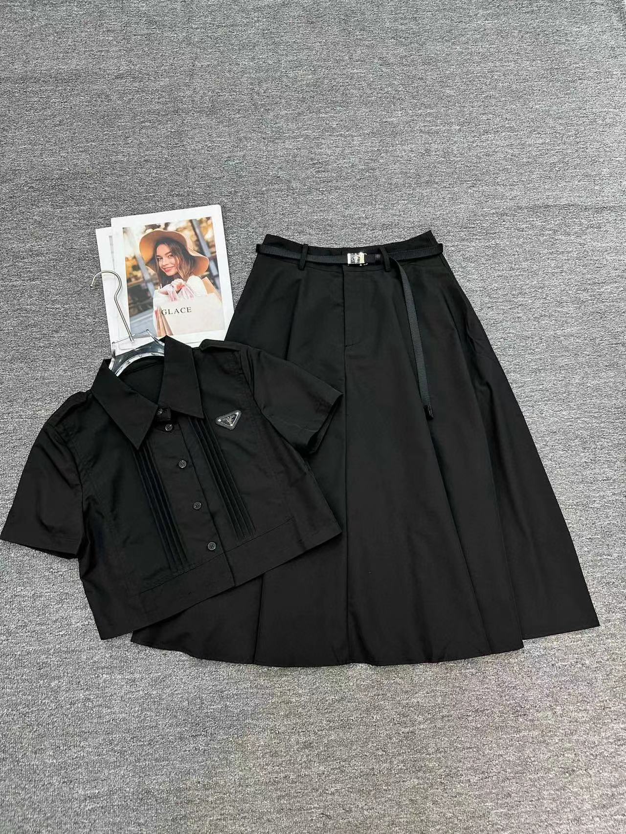 PR4DA 高品質シャツ+スカート2点セット【50％割引+送料無料】