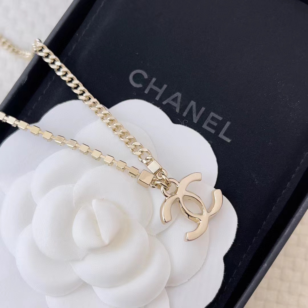 CHANE1 ラインストーン チェーン ダブル C ネックレス【 50％割引+送料無料】