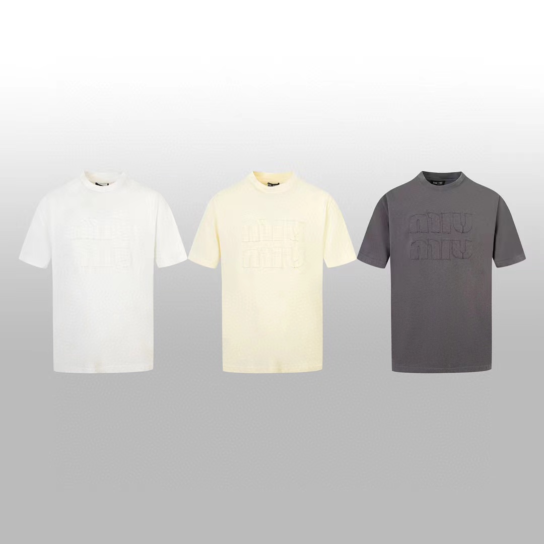 M1UM1U シンプルレター メンズ Tシャツ【 50％割引+送料無料】