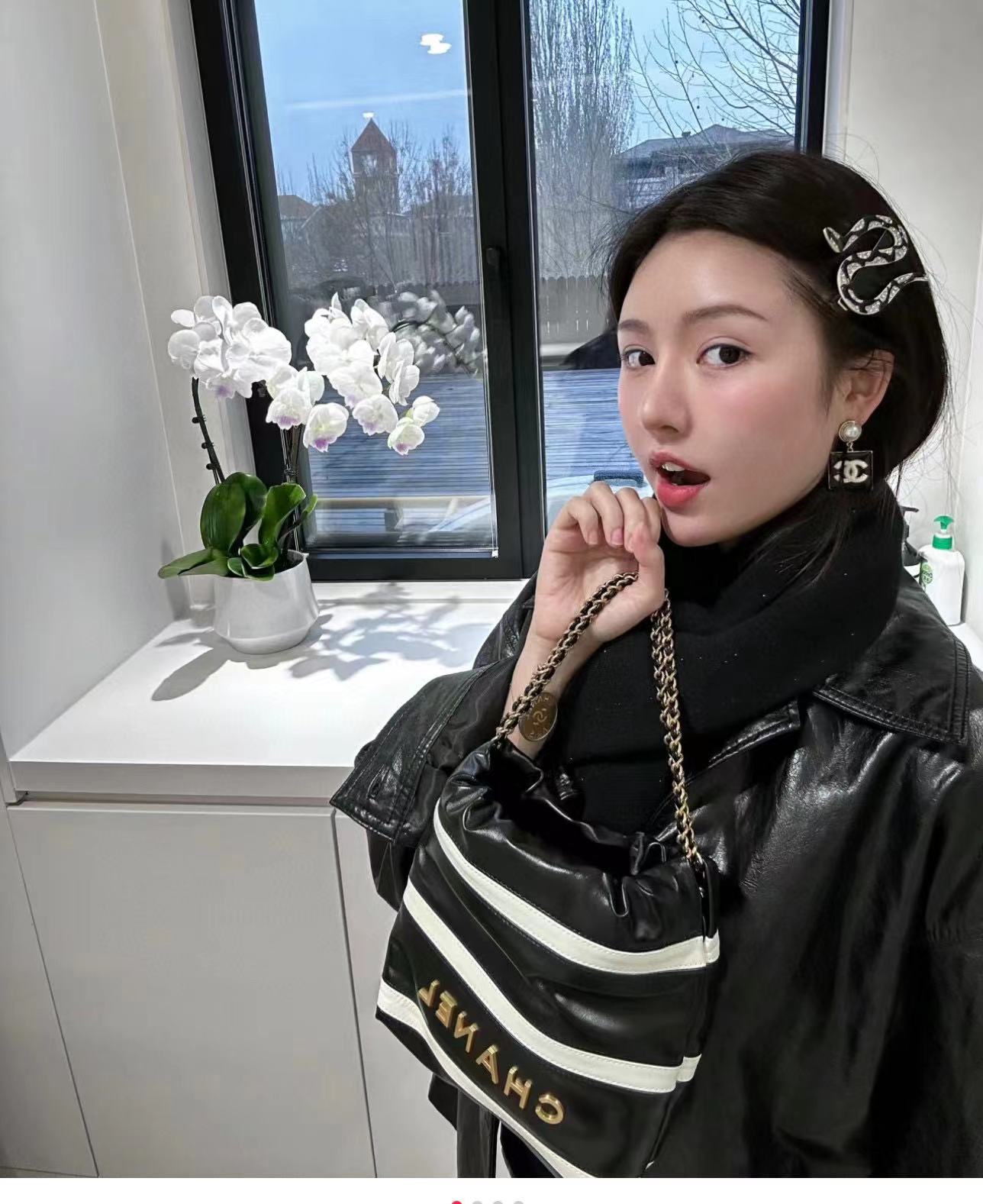 CHANE1 ストライプチェーンショッピングバッグ【 50％割引+送料無料】