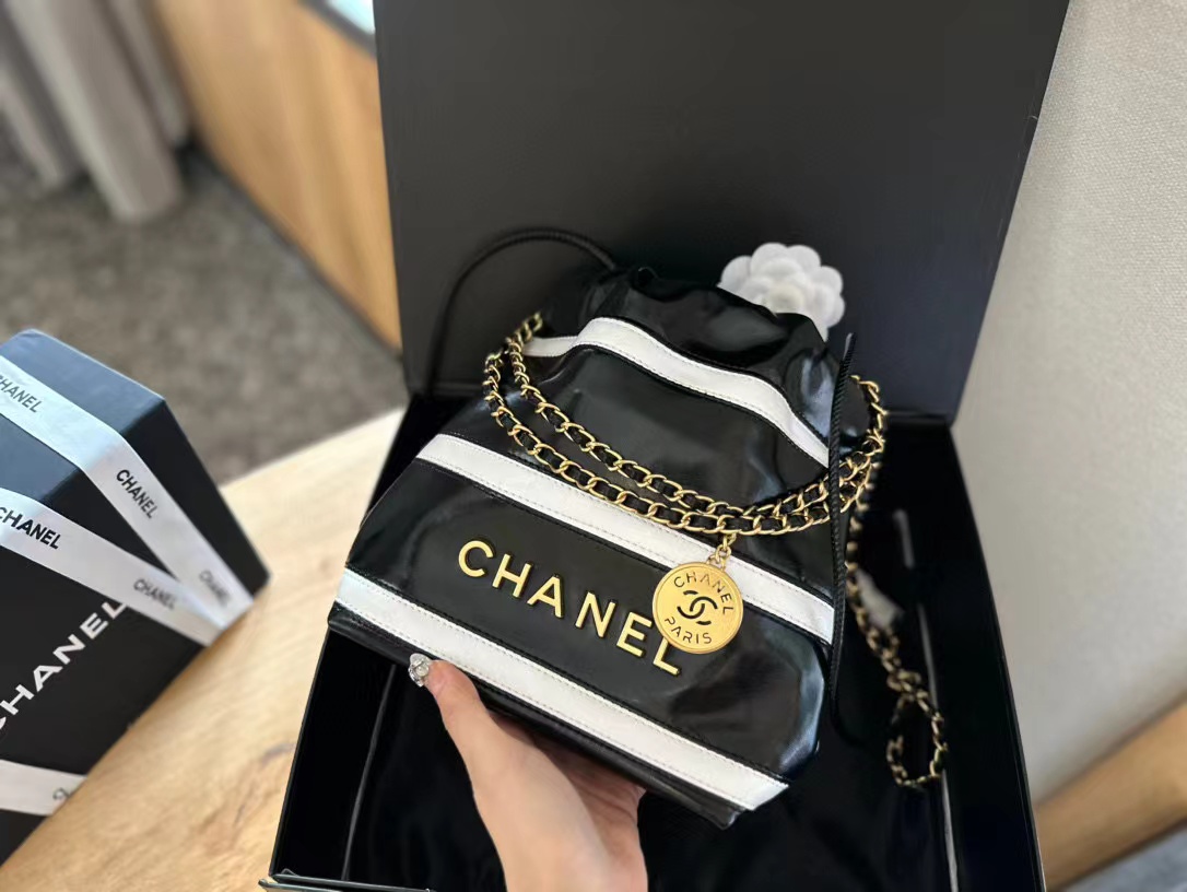 CHANE1 ストライプチェーンショッピングバッグ【 50％割引+送料無料】