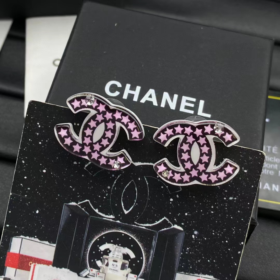 CHANE1 五芒星 ダブルC イヤリング【50％割引+送料無料】