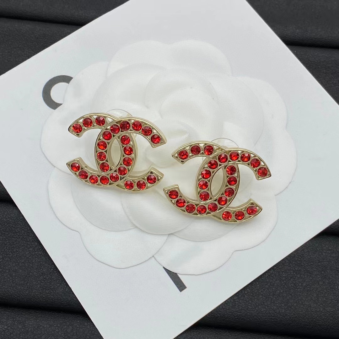 CHANE1 レッド ダイヤモンド スタッド ピアス【50％割引+送料無料】