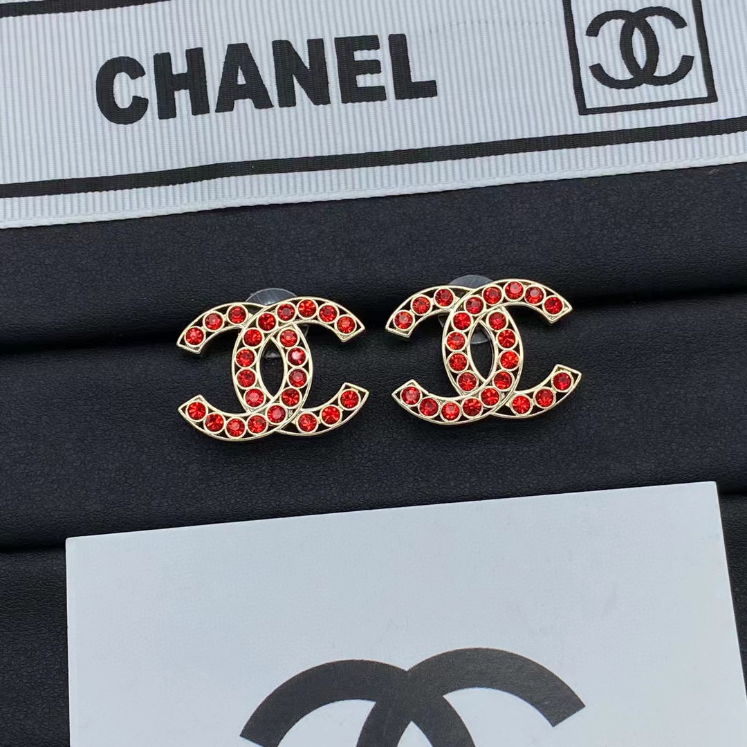 CHANE1 レッド ダイヤモンド スタッド ピアス【50％割引+送料無料】