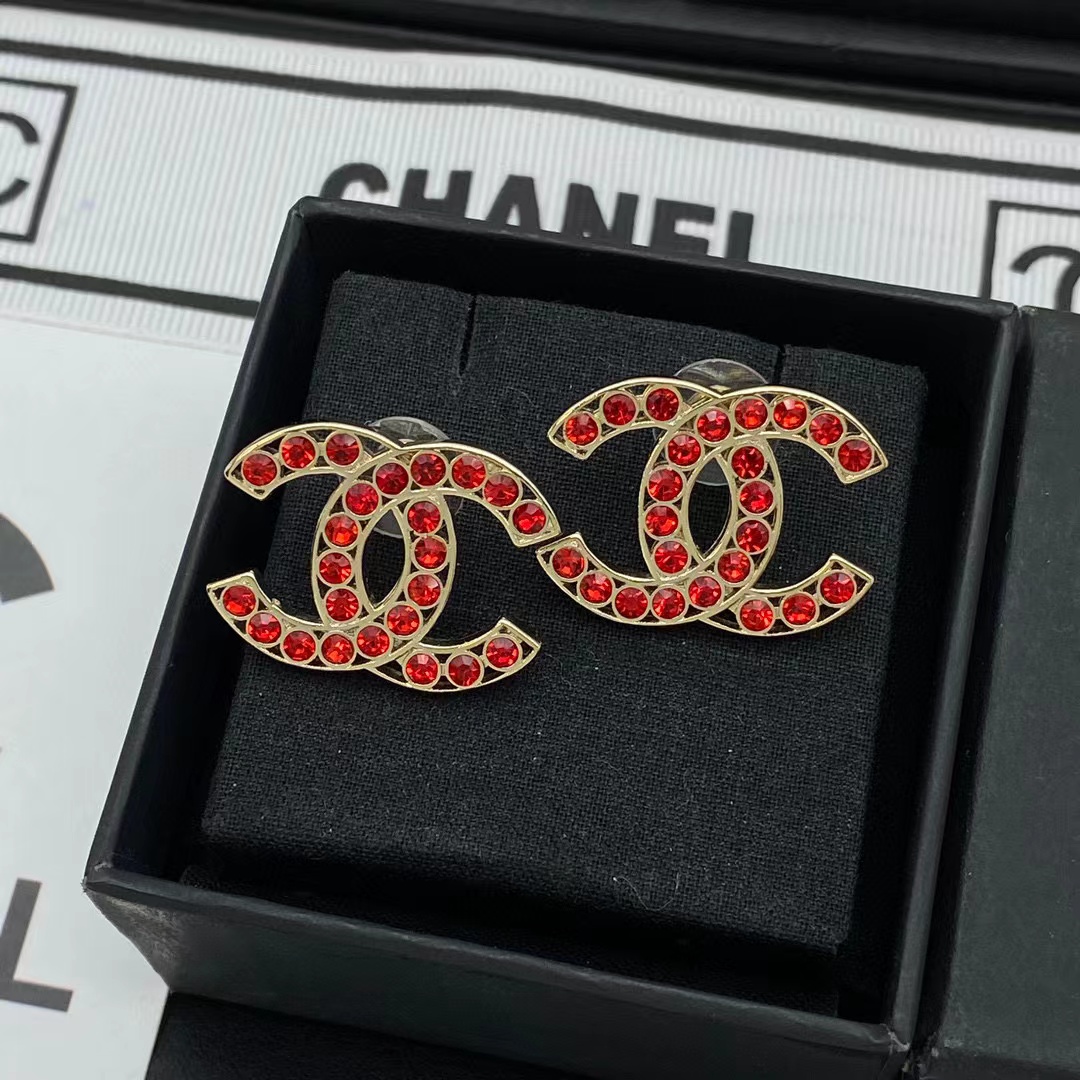 CHANE1 レッド ダイヤモンド スタッド ピアス【50％割引+送料無料】