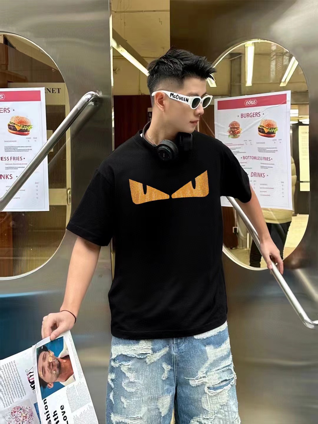 FEND1 ホットダイヤモンドクラフト メンズ Tシャツ【 50％割引+送料無料】