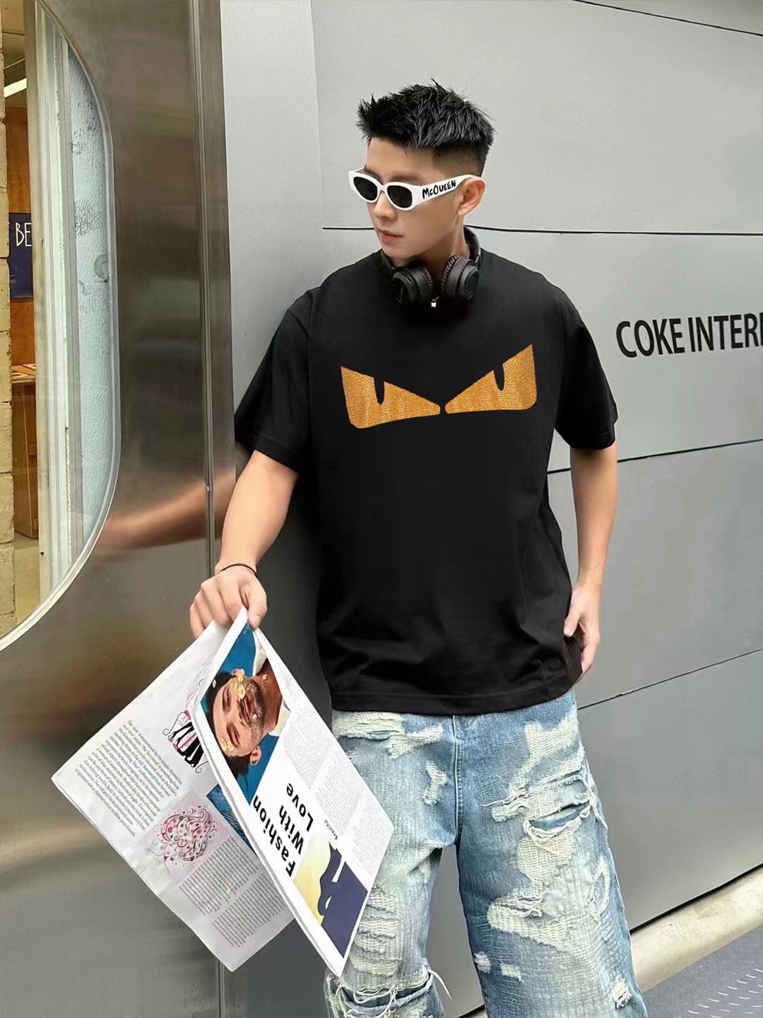 FEND1 ホットダイヤモンドクラフト メンズ Tシャツ【 50％割引+送料無料】