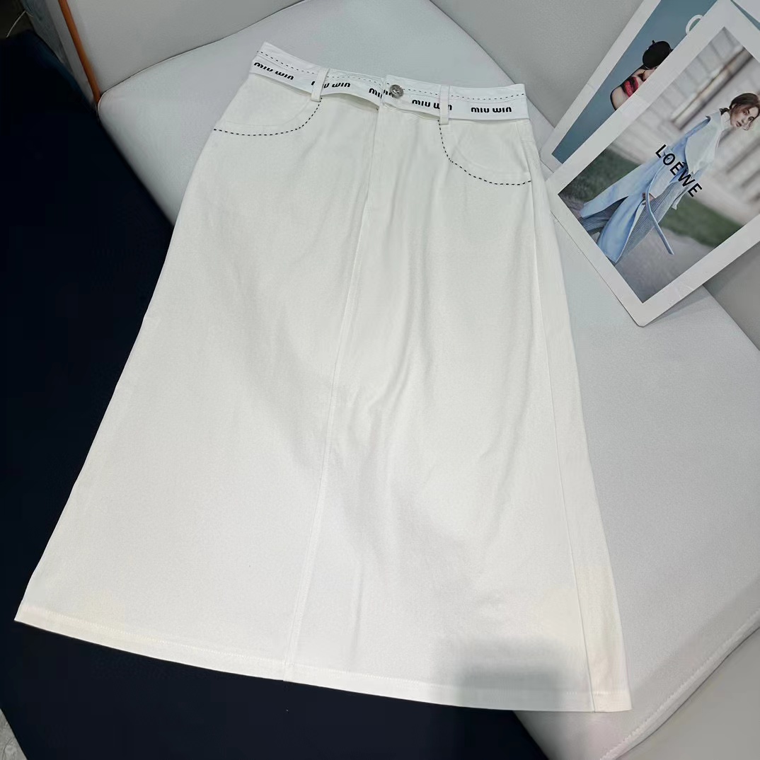 M1UM1U 高級デニムベスト+スカート2点セット【 50％割引+送料無料】