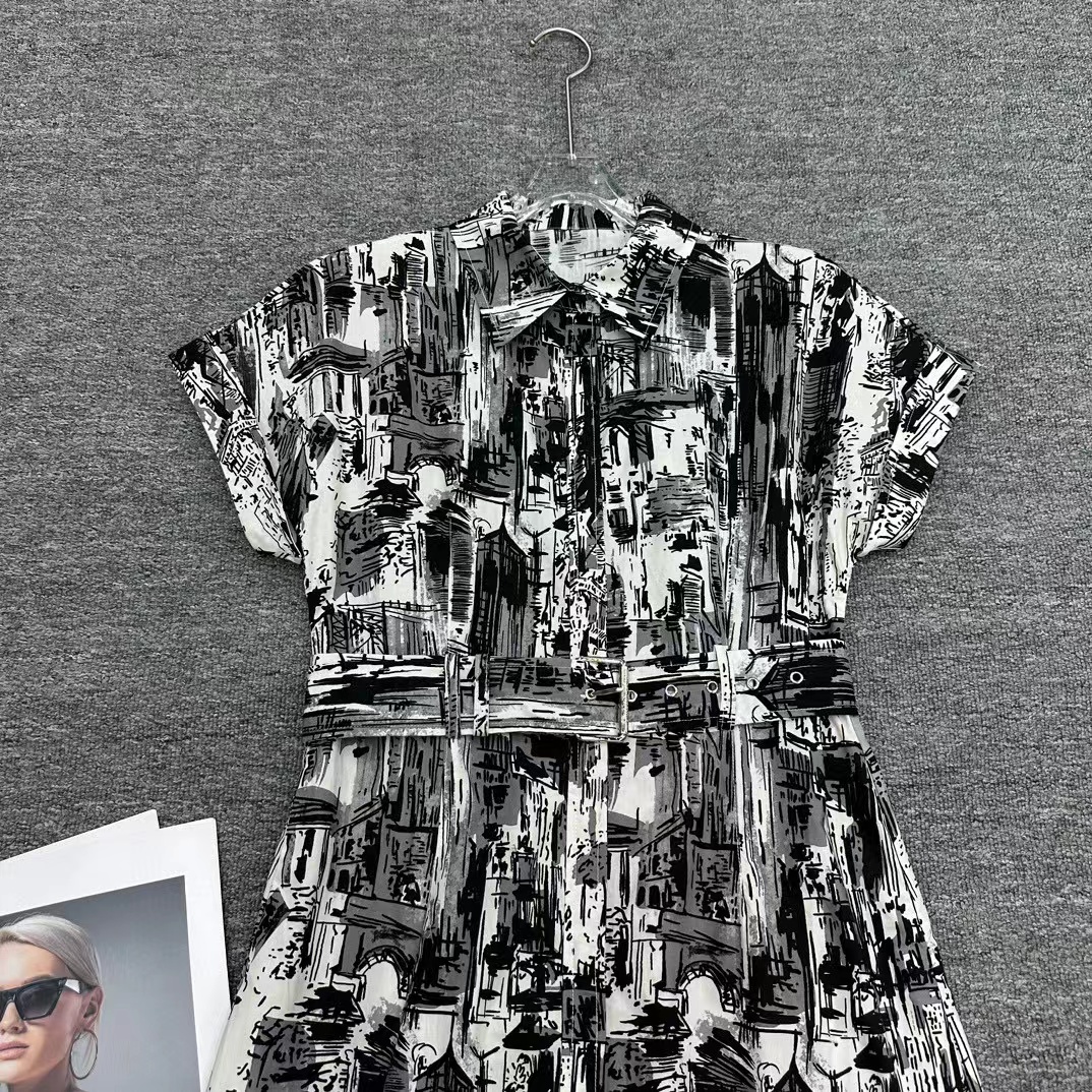 DI0R高品質インクパターンのドレス【 50％割引+送料無料】