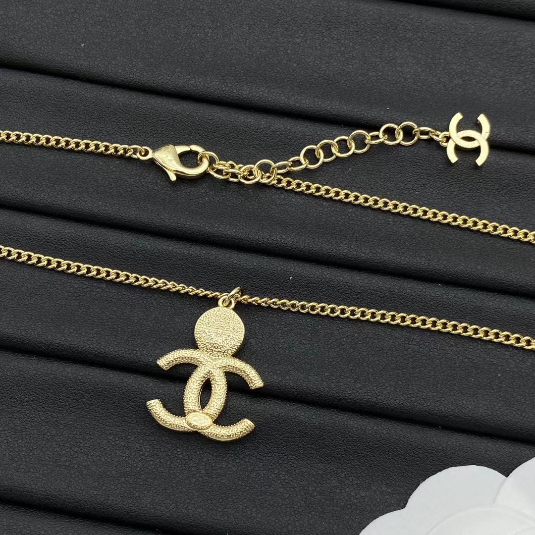 CHANE1 ブルー ダブル C ネックレス【50％割引+送料無料】