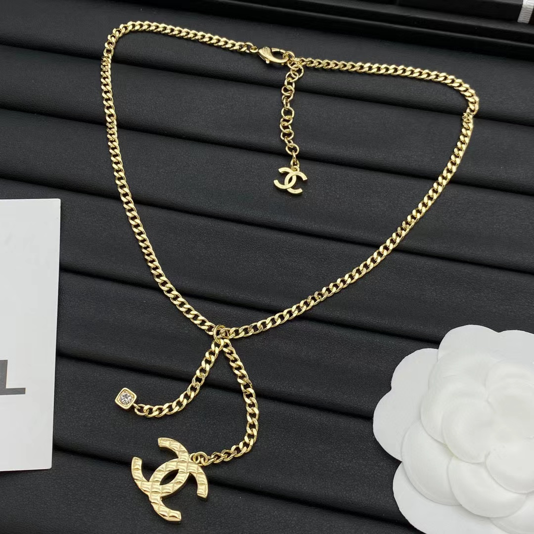 CHANE1 ダブルC メタルネックレス【50％割引+送料無料】